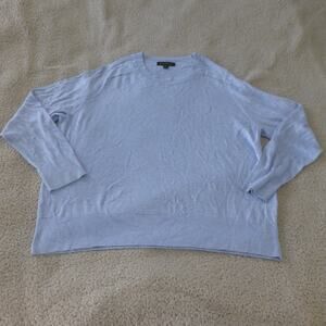 Banana Republic Sweater Womens XL Silk Yak Blend Blue Lightweight Knit Pullover